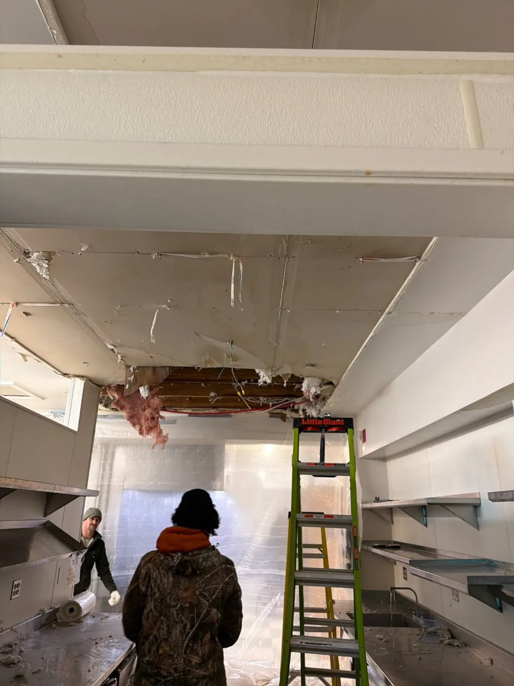 Thermal imaging during water damage assessment in Lapel residence